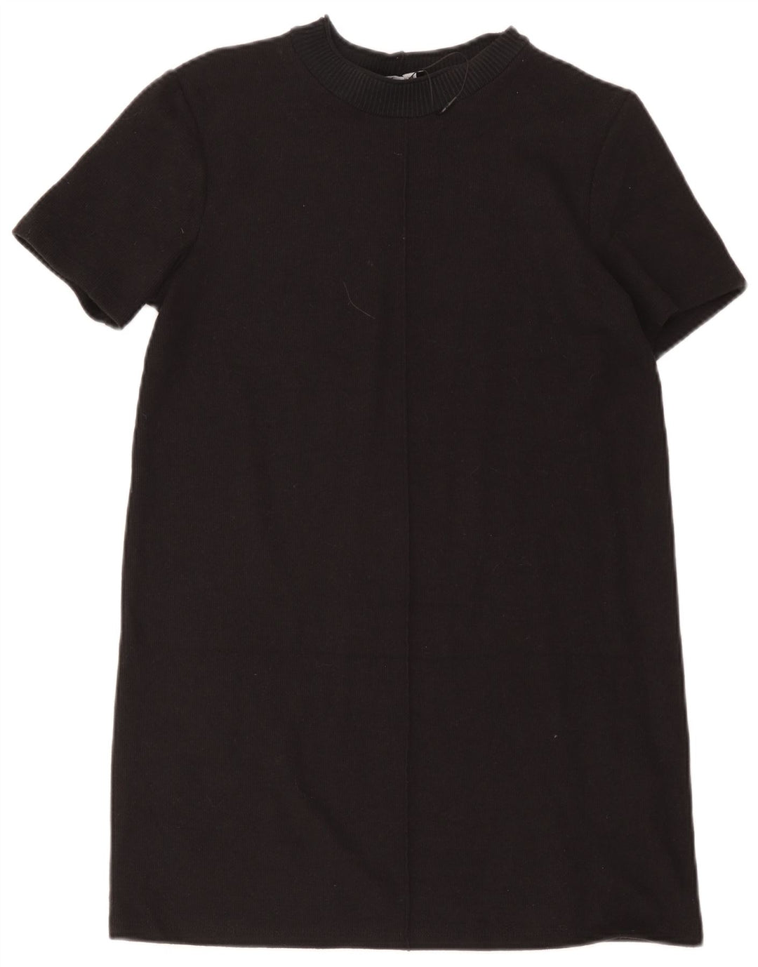 Zara Womens Shift Dress UK 12 Médio Algodão Preto