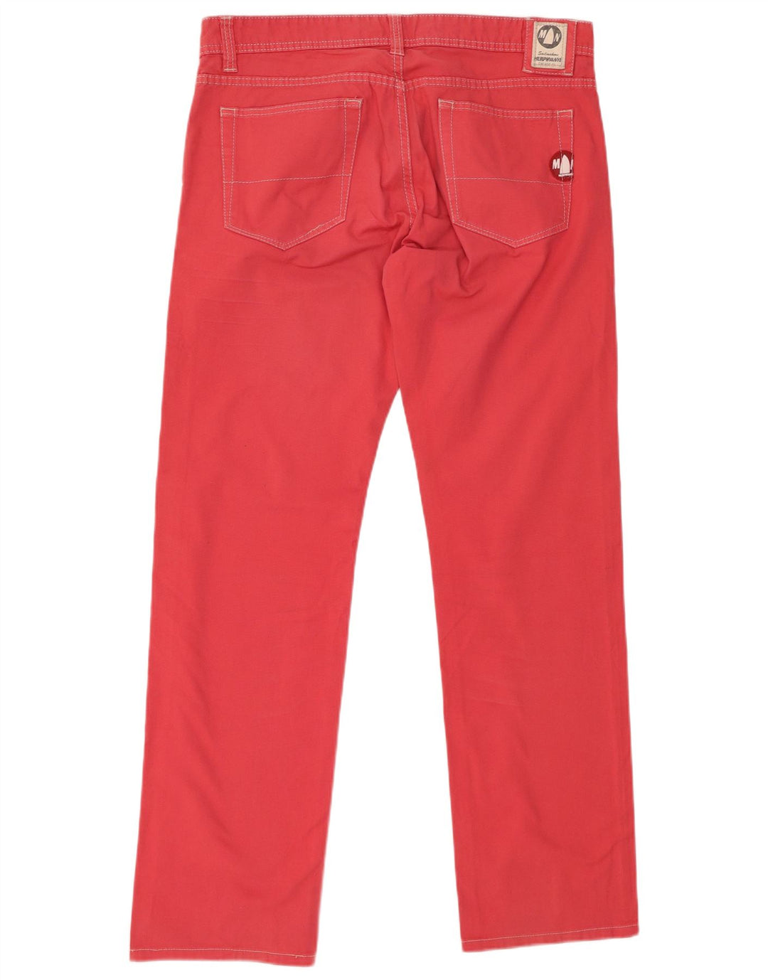 Calça casual reta masculina MURPHY & NYE W34 L32 algodão vermelho