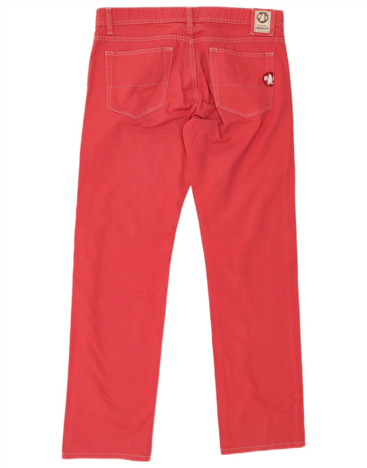 Calça casual reta masculina MURPHY & NYE W34 L32 algodão vermelho