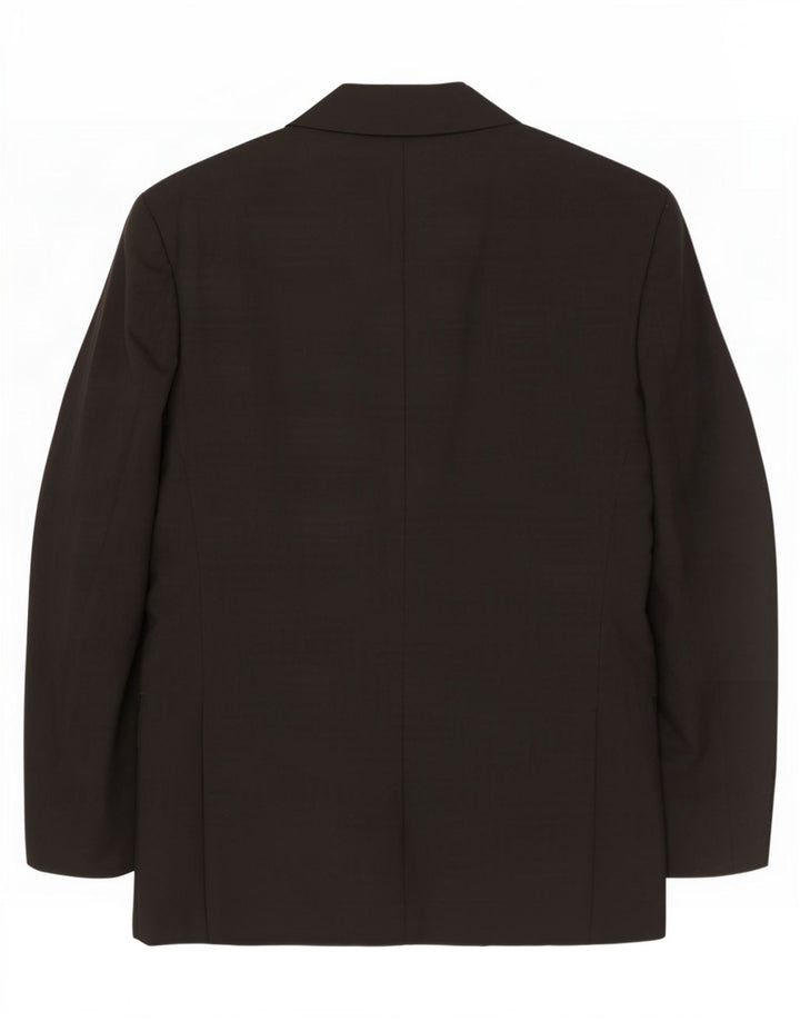 Jaqueta blazer masculina Marks & Spencer longa de 2 botões Reino Unido 44 XL preto poliéster