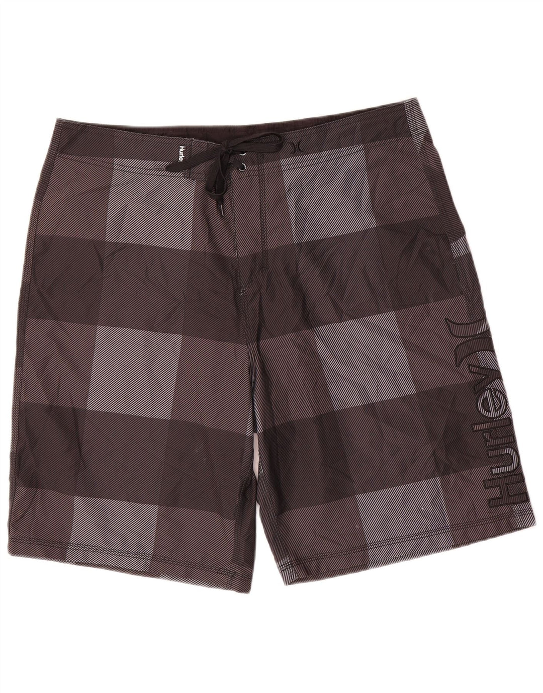 Shorts de natação masculino Hurley Graphic grande poliéster xadrez cinza