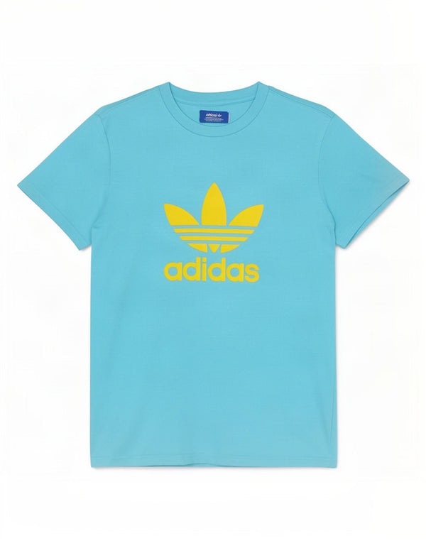 Adidas Mens Graphic T-Shirt Top Médio Algodão Azul