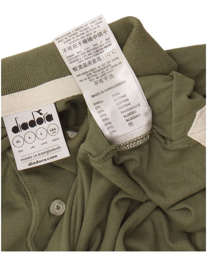 Camisa polo masculina Diadora grande algodão cáqui
