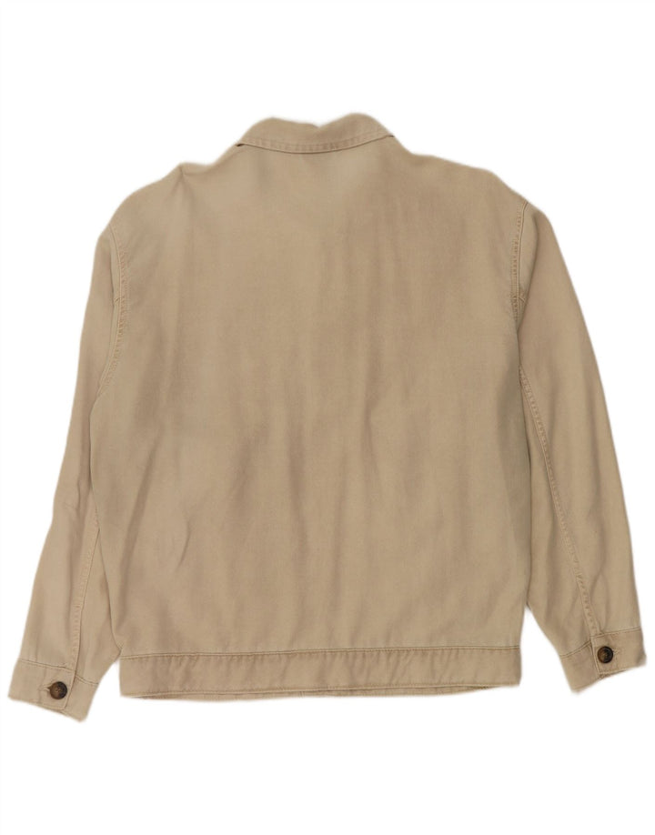 ZARA Mens Bomber Jacket UK 40 Grande Bege Lyocell