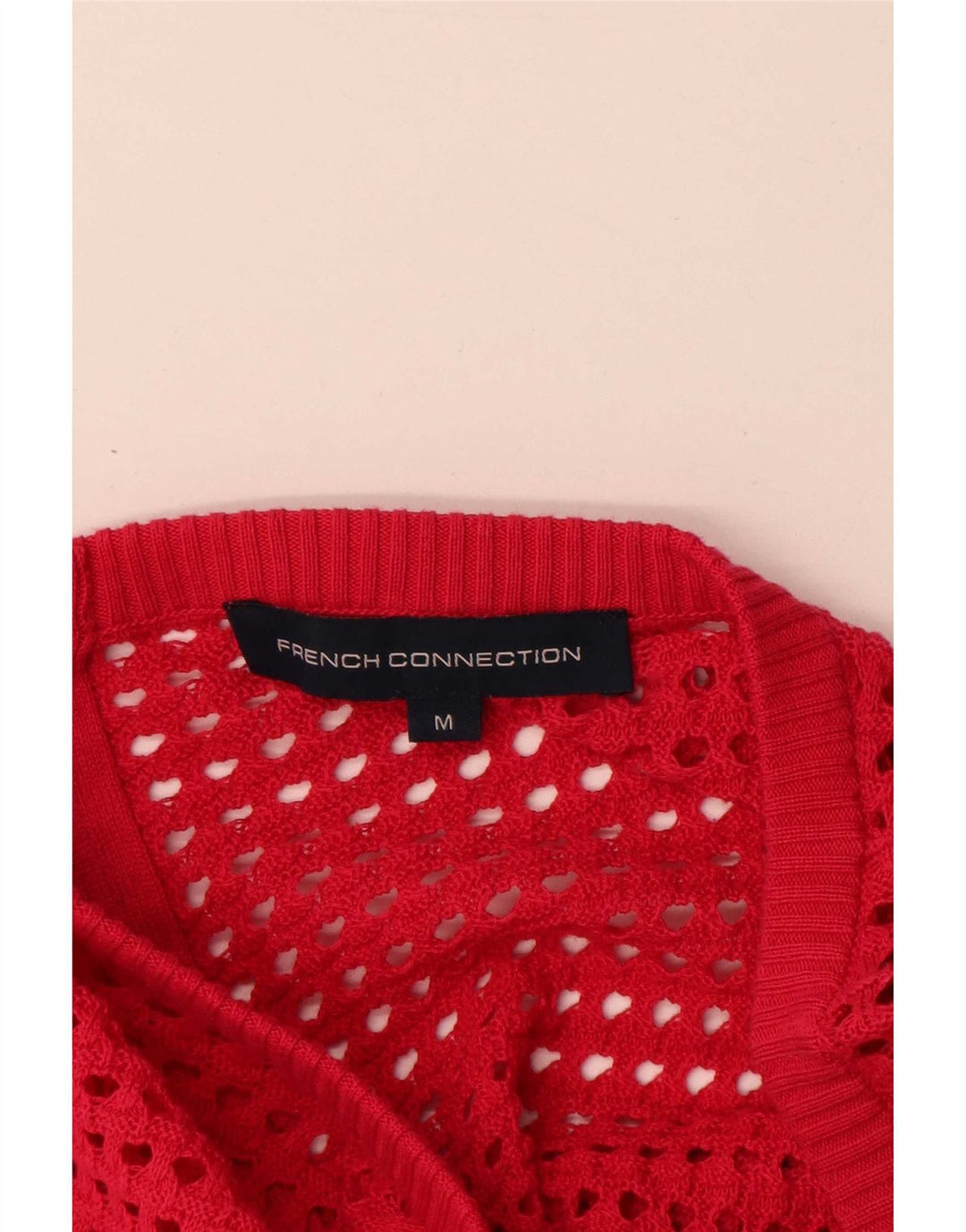 Suéter cardigã feminino grande da French Connection Reino Unido 14 vermelho médio