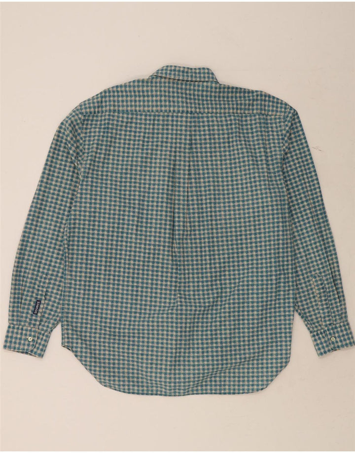 VINTAGE Mens Shirt XL Blue Check Cotton Vintage Vintage and Second-Hand Vintage from Messina Hembry 