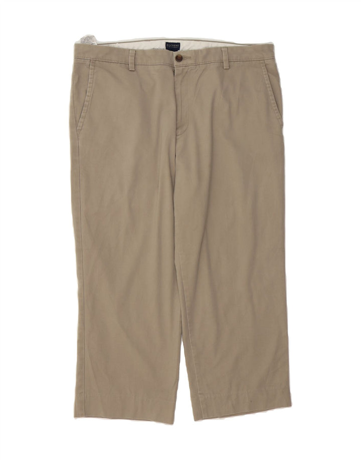DOCKERS Mens Classic Fit Straight Cropped Trousers W38 L24 Beige Cotton Vintage Dockers and Second-Hand Dockers from Messina Hembry 