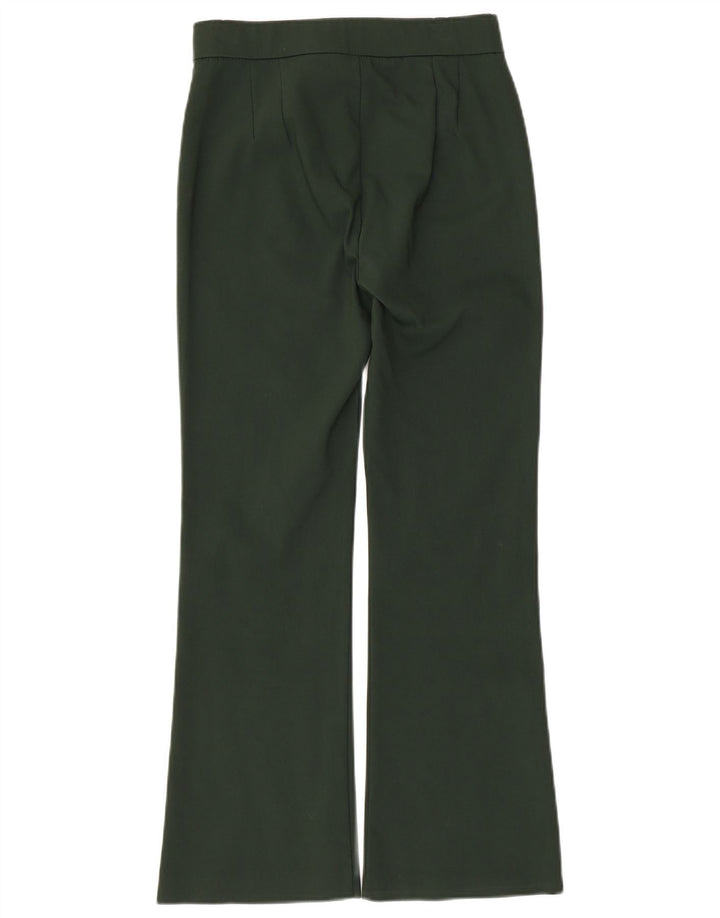 ZARA Calça feminina casual bootcut pequena W26 L25 algodão verde
