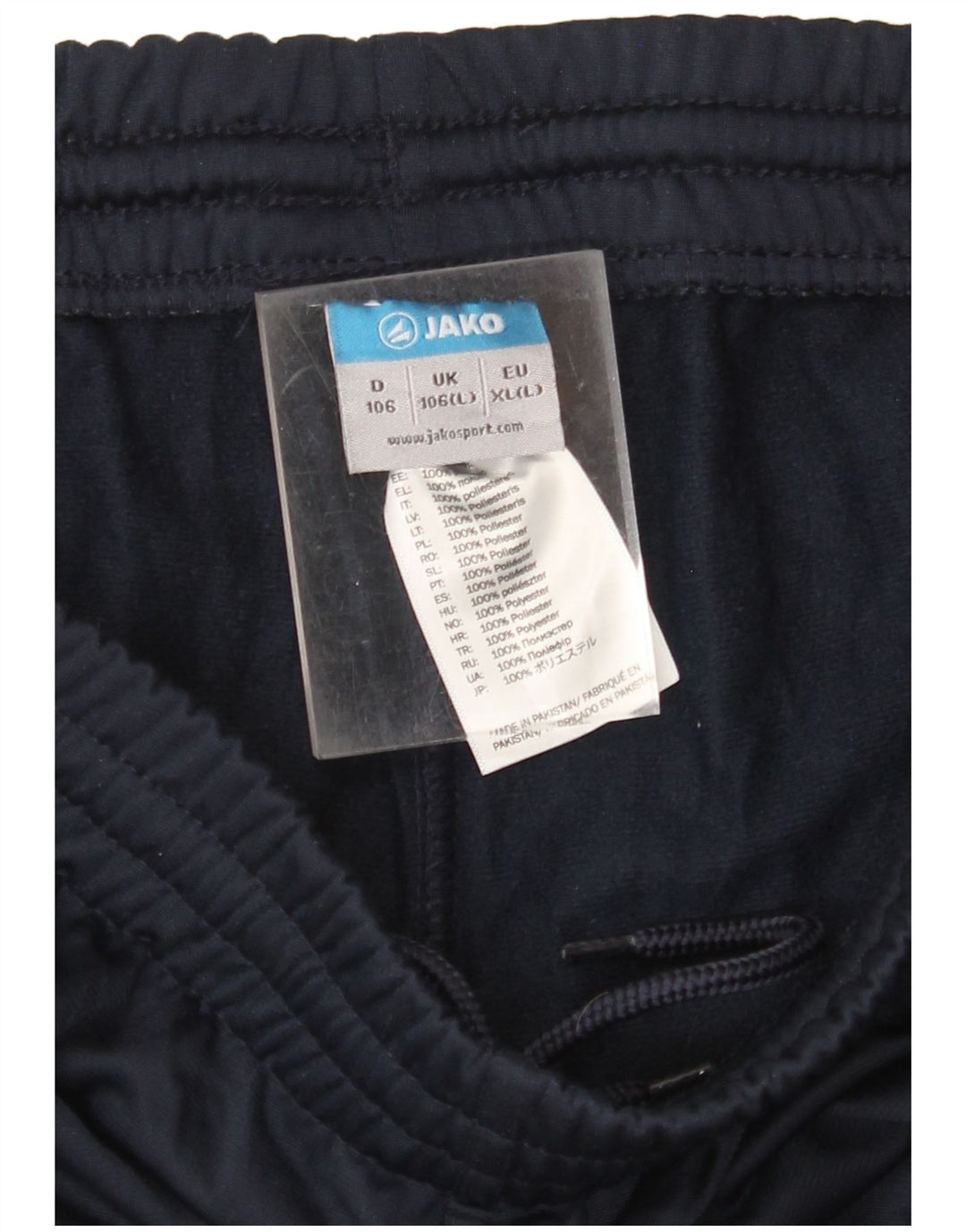 Calça de treino masculina JAKO Joggers grande poliéster azul marinho