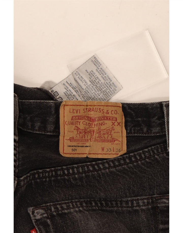 LEVI'S Masculino 501 Straight Jeans W33 L31 Algodão Cinza