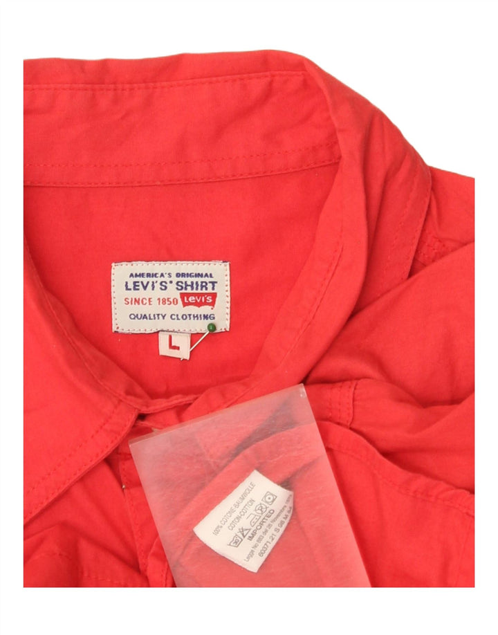 Camisa masculina de manga curta Levi's grande algodão vermelho