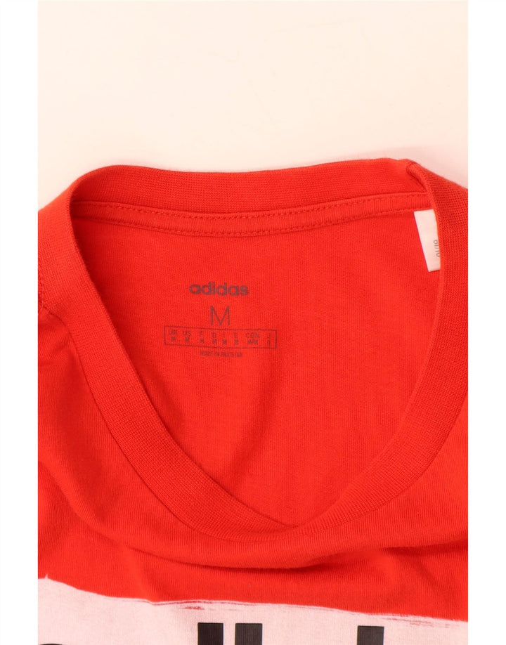 ADIDAS Mens Graphic T-Shirt Top Médio Algodão Vermelho