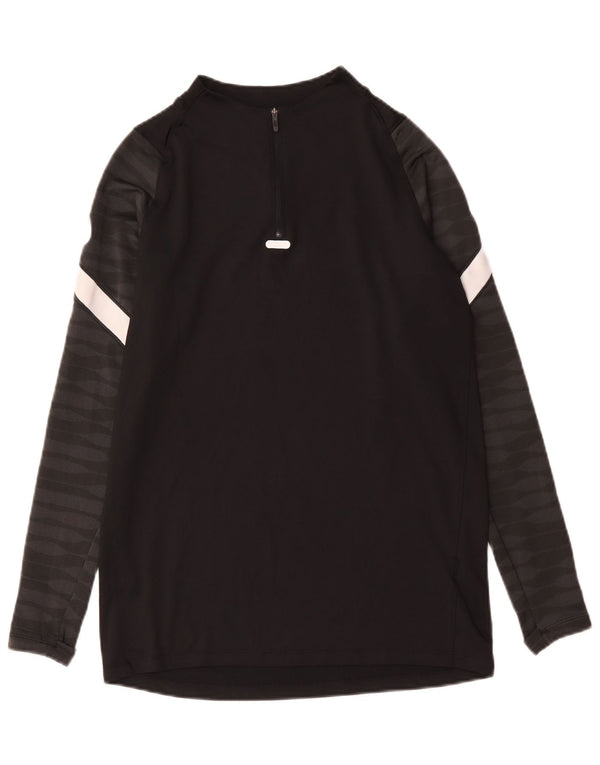Nike Mens Dri Fit Zip Neck Pullover Treino Top Médio Preto Colourblock