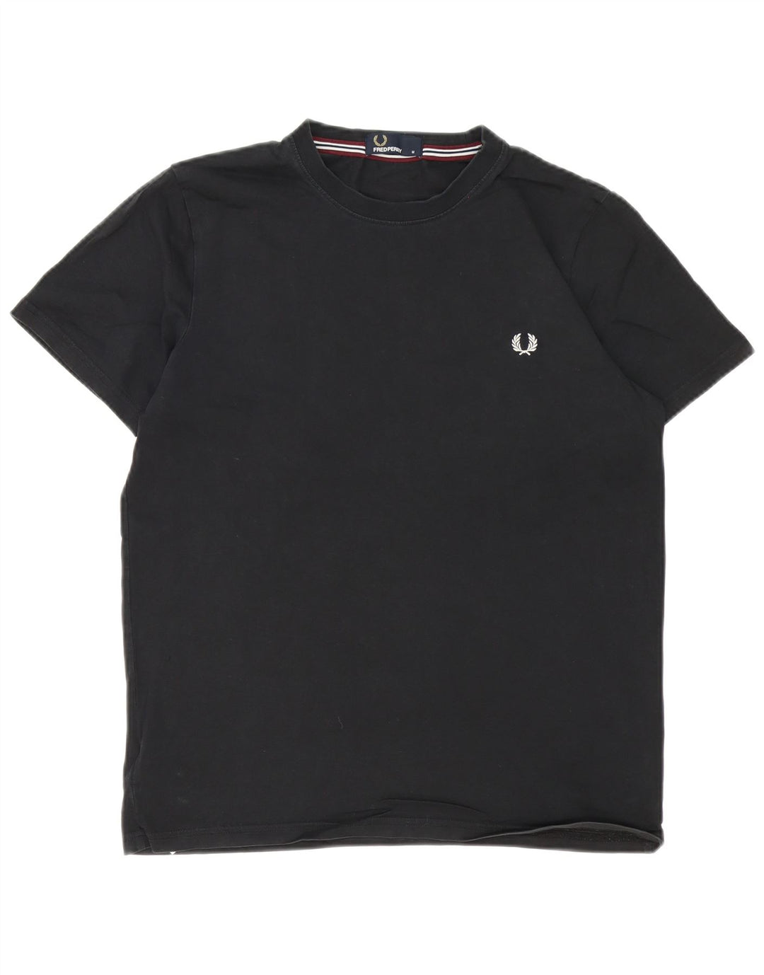 Camiseta masculina Fred Perry de algodão preto médio
