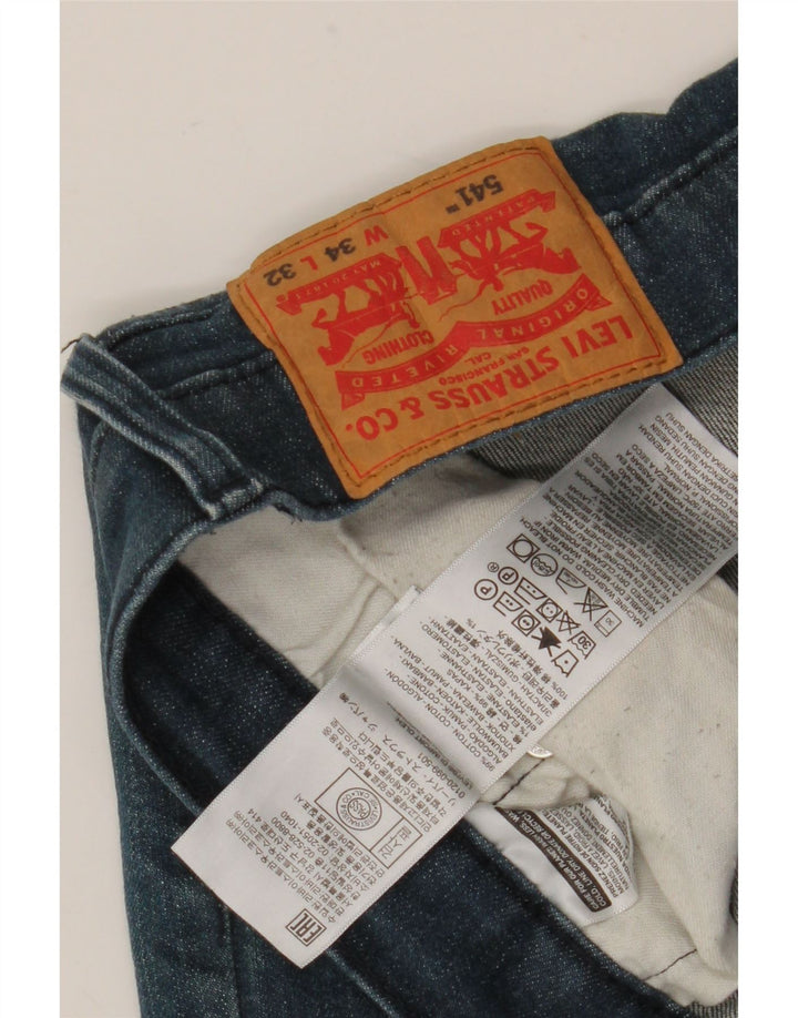 Levi's Masculino 541 Tapered Jeans W34 L32 Azul Algodão