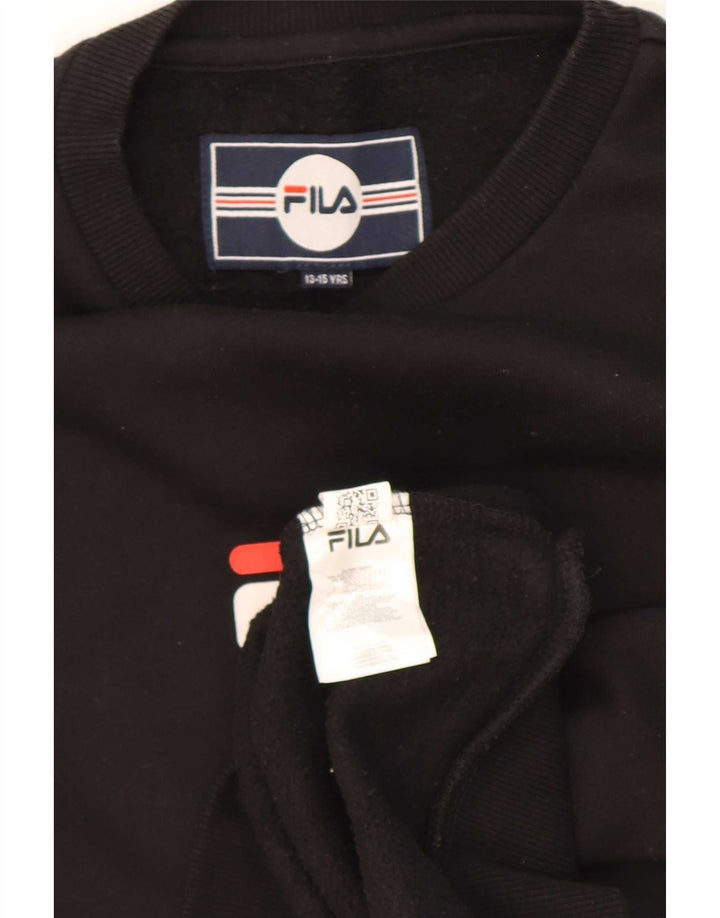 Sweatshirt Fila Boys Graphic Jumper 13-14 Anos Preto Poliéster