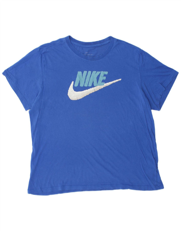 Camiseta gráfica masculina NIKE XL azul algodão