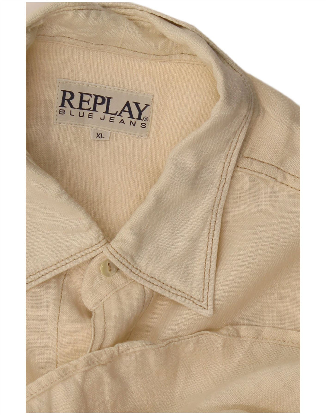 Replay Camisa masculina de manga curta XL Bege