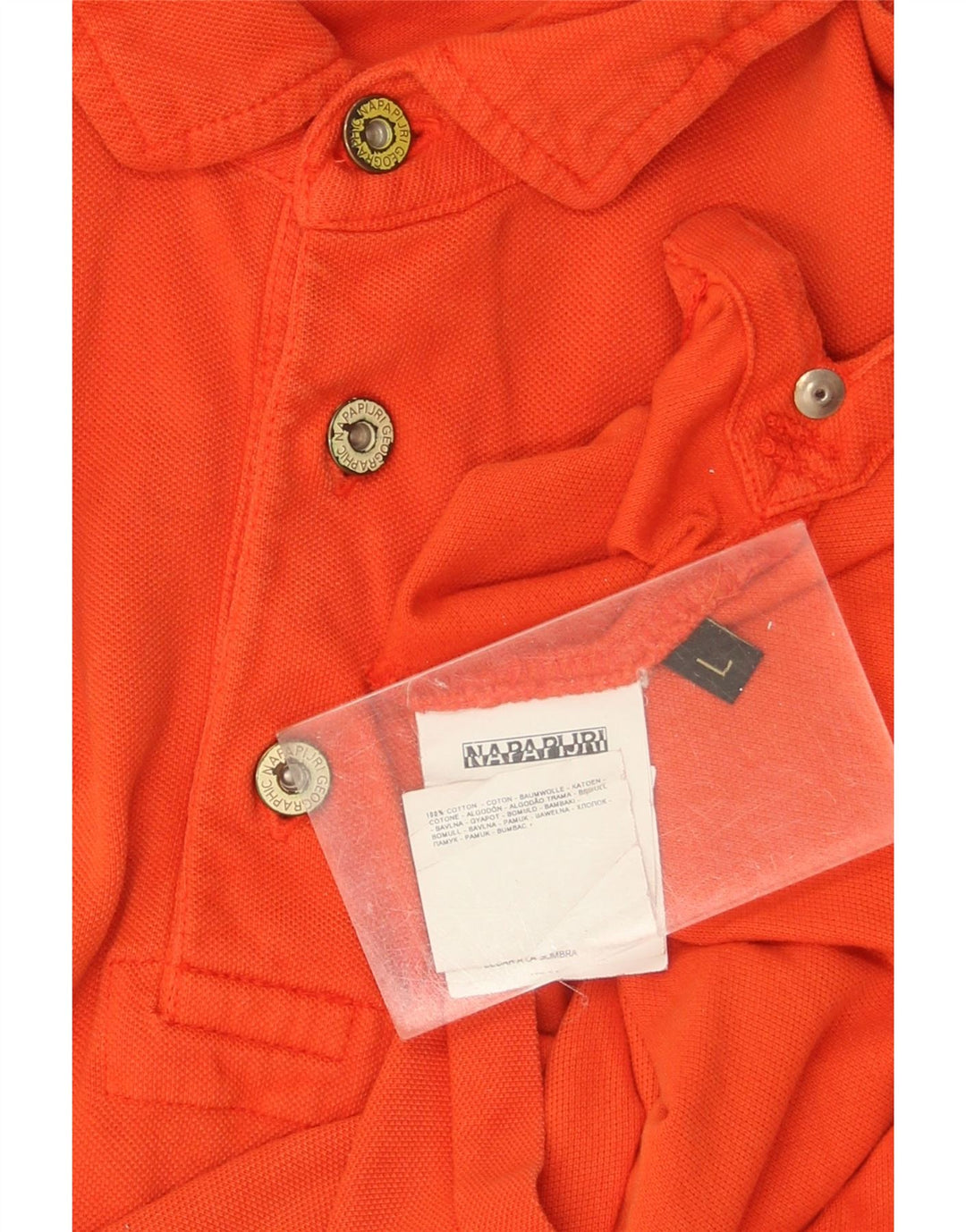 Camisa polo masculina NAPAPIJRI grande algodão laranja