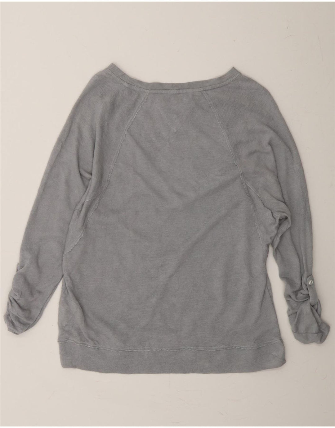 TOMMY HILFIGER Womens Top Long Sleeve UK 14 Medium Grey Cotton Vintage Tommy Hilfiger and Second-Hand Tommy Hilfiger from Messina Hembry 