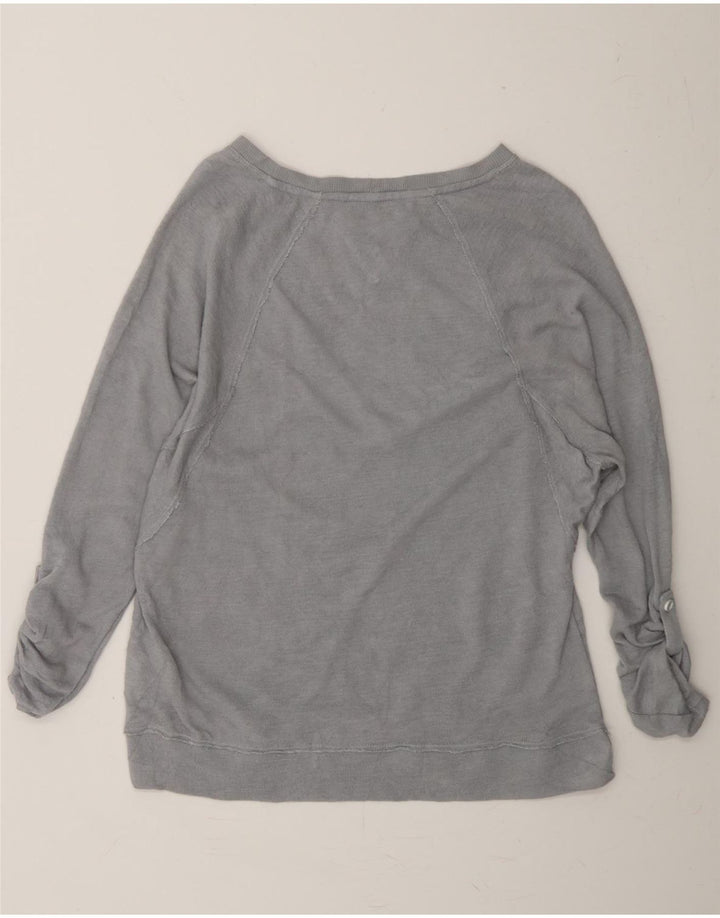 TOMMY HILFIGER Womens Top Long Sleeve UK 14 Medium Grey Cotton Vintage Tommy Hilfiger and Second-Hand Tommy Hilfiger from Messina Hembry 
