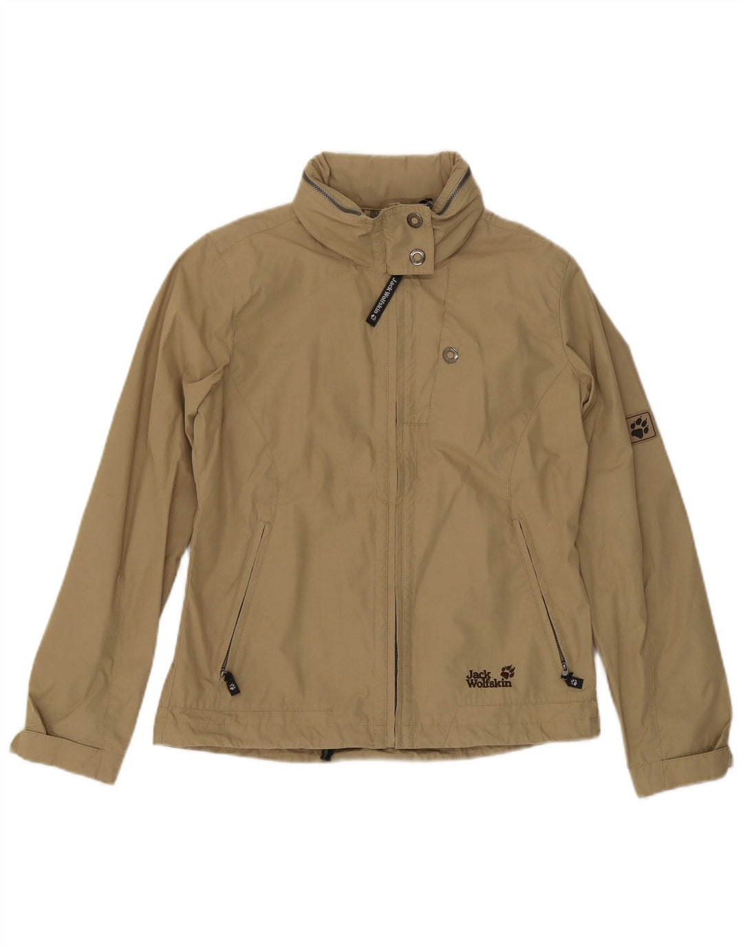 Jaqueta bomber feminina com capuz Jack Wolfskin Reino Unido 16 grande cáqui