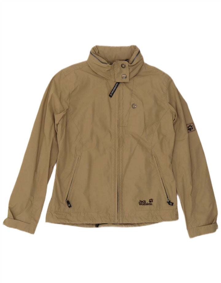 Jaqueta bomber feminina com capuz Jack Wolfskin Reino Unido 16 grande cáqui