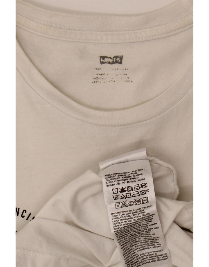 LEVI'S Mens Graphic T-Shirt Top Small White Cotton Vintage Levi's and Second-Hand Levi's from Messina Hembry 
