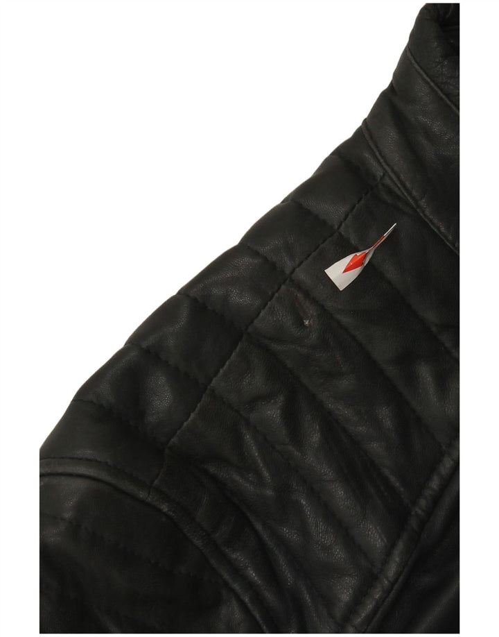 Jaqueta feminina de couro para motociclista Rockhill EU 54 5XL pele de cordeiro azul marinho