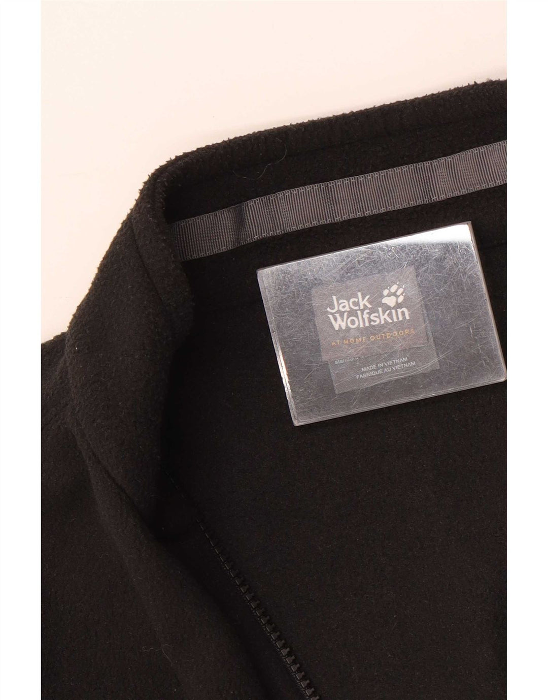 Jaqueta de lã masculina Jack Wolfskin Reino Unido 36/38 poliéster preto pequeno
