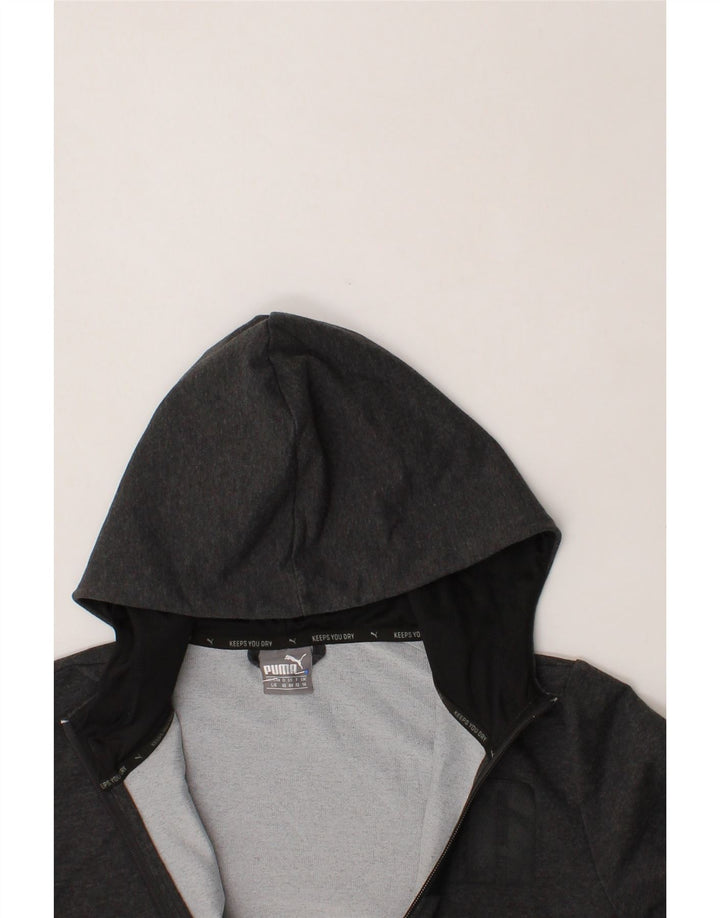 PUMA Womens Graphic Zip Hoodie Sweater UK 14 Large Grey Cotton Vintage Puma and Second-Hand Puma from Messina Hembry 