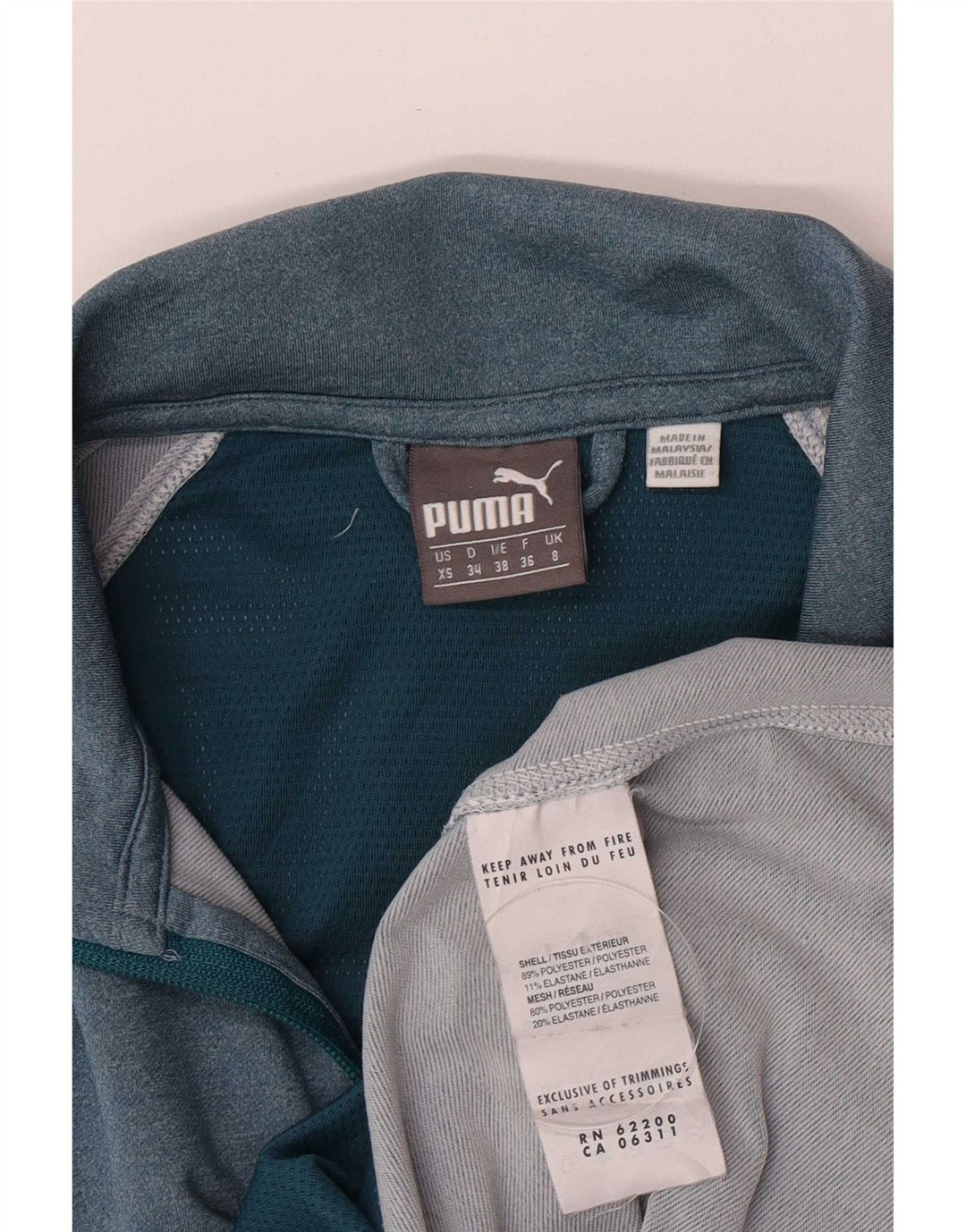 Puma Womens Tracksuit Top Jacket UK 8 Pequeno Azul Colourblock Poliéster