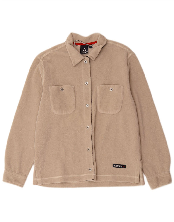 Camisa de lã feminina Murphy & Nye UK 14 poliéster bege médio