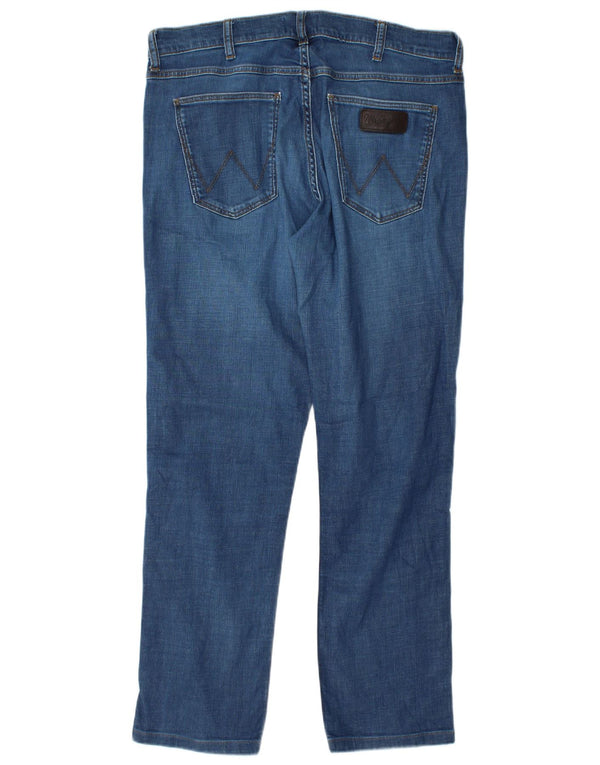 Wrangler Mens Greensboro Straight Jeans W34 L30 Azul Algodão