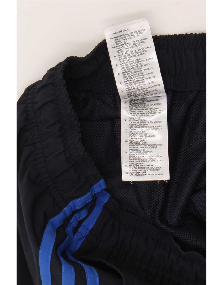 Shorts esportivos masculinos Adidas médio azul marinho poliéster