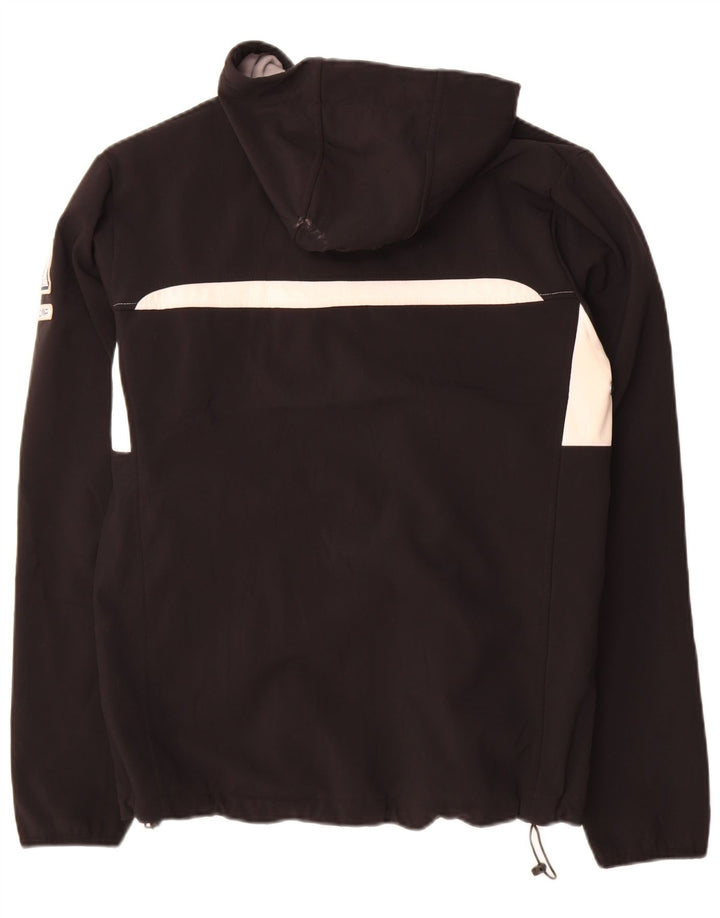 Jaqueta corta-vento masculina CMP com capuz UK 40 grande poliéster colorblock preto