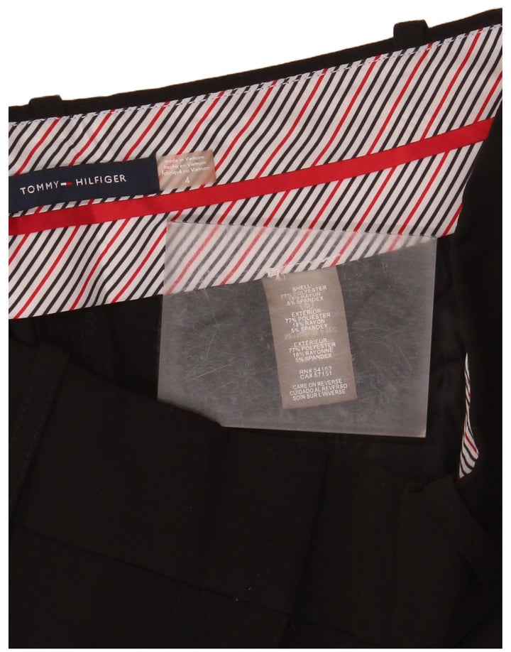 Calça Chino feminina TOMMY HILFIGER US 4 pequena W30 L34 preta