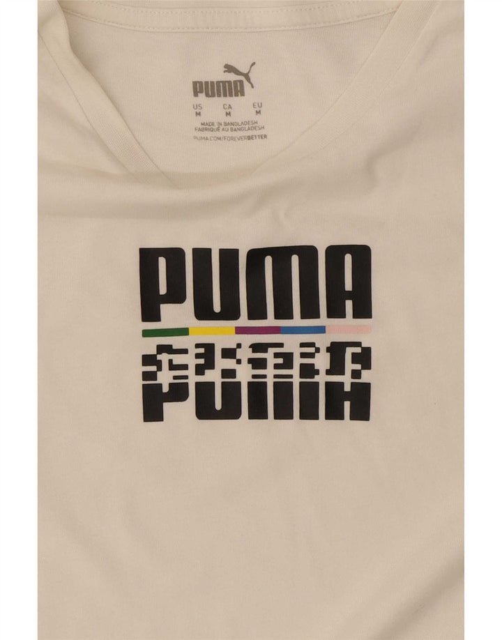 Puma Camiseta Masculina Graphic Top Médio Branco