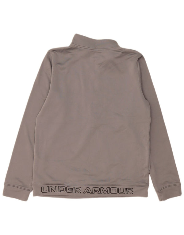 Suéter Under Armour Boys com zíper e pescoço 13-14 anos XL cinza poliéster