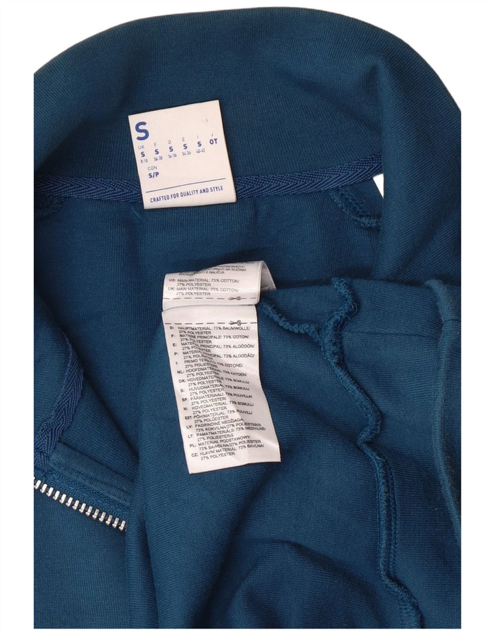 REEBOK feminino oversized gráfico moletom jumper UK 8/10 pequeno azul