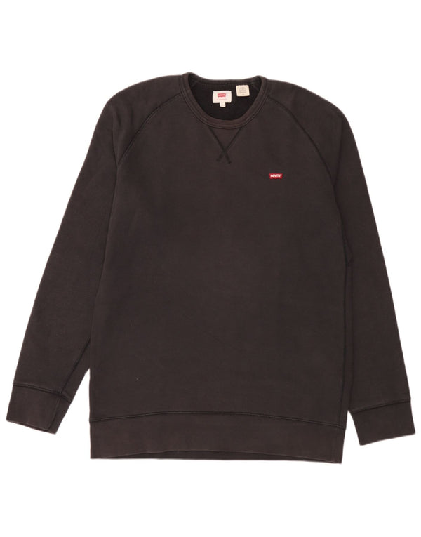 Levi's Moletom Masculino Jumper Grande Algodão Preto