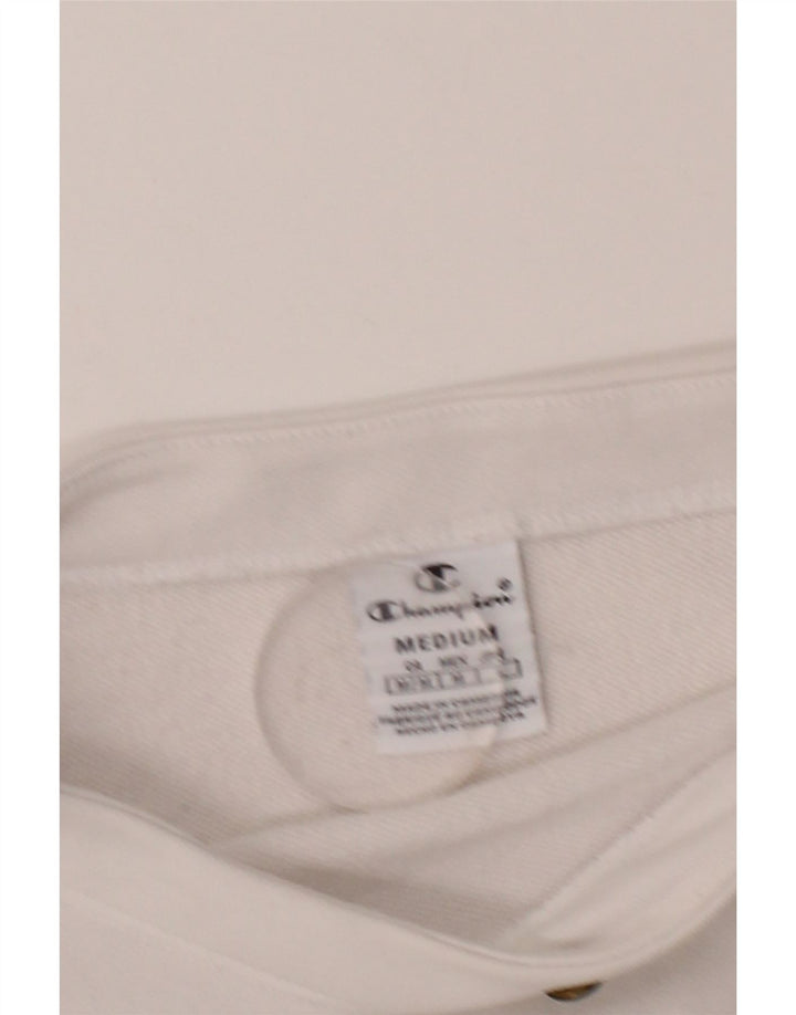 CHAMPION Suéter gráfico feminino Jumper UK 14 Medium White Colourblock