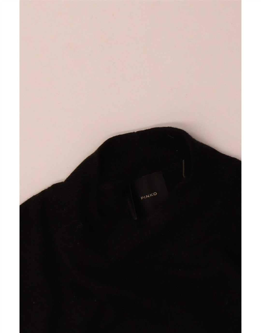 Suéter feminino Pinko com gola tartaruga Reino Unido 12 médio preto geométrico
