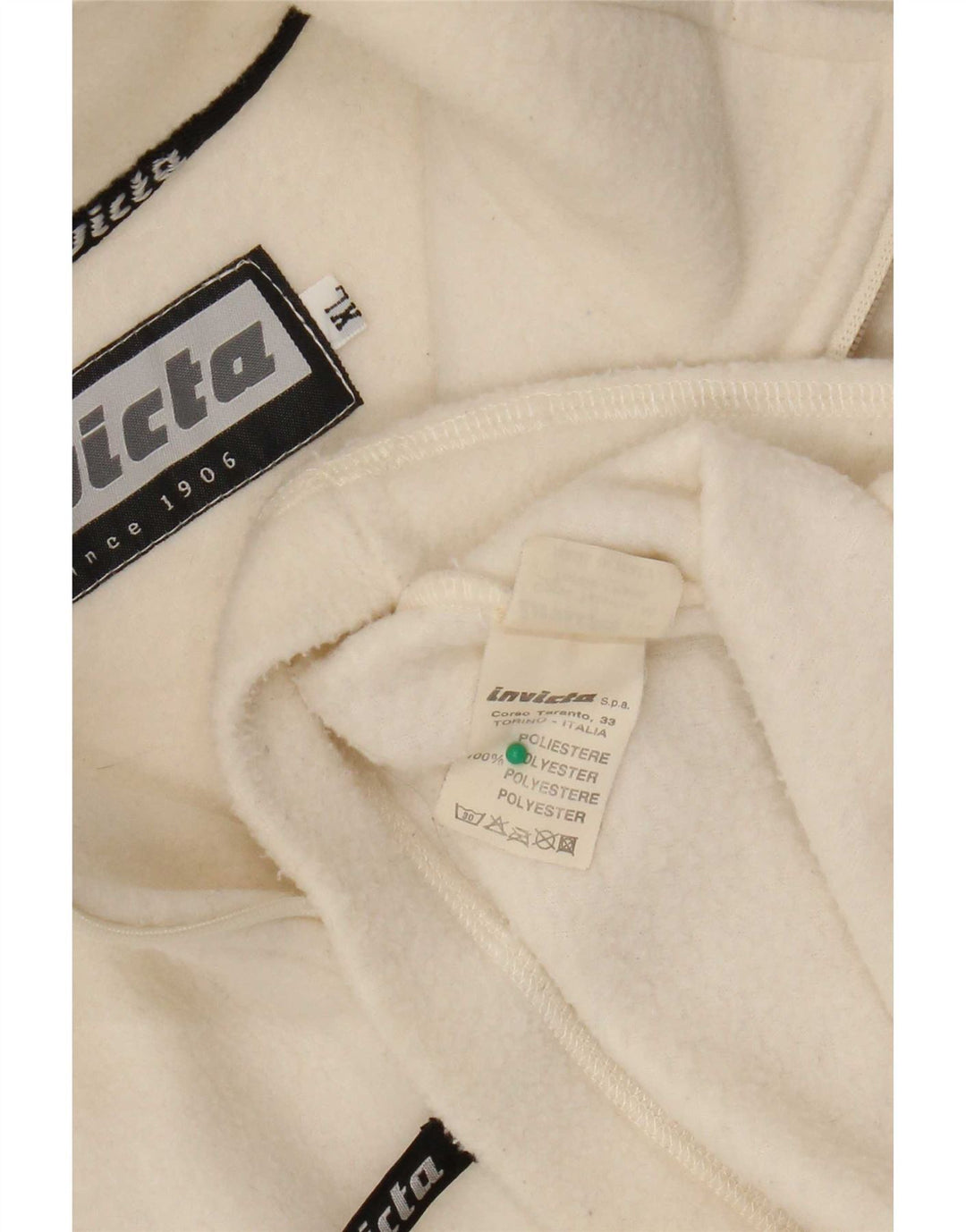 Suéter de lã masculino Invicta com zíper e gola XL em poliéster branco