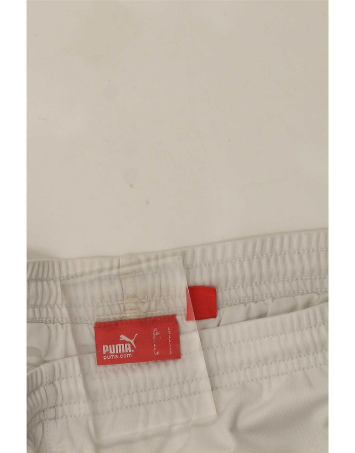 Shorts esportivos masculinos Puma grande bloco colorido branco