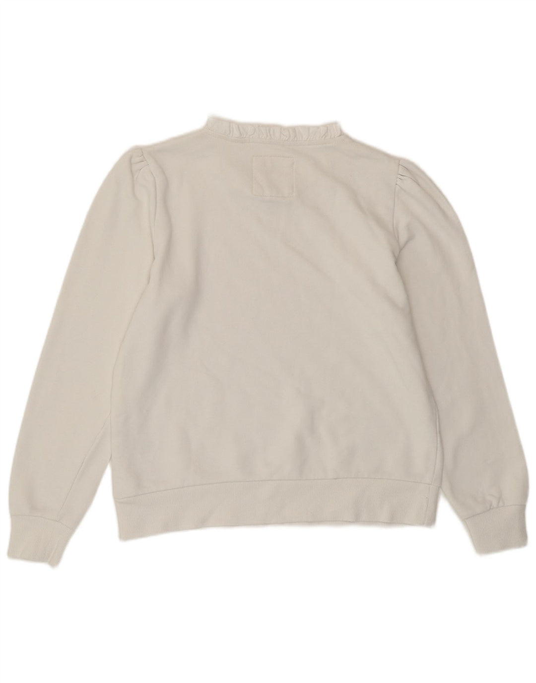 CREW CLOTHING Suéter feminino com capuz UK 12 algodão branco médio