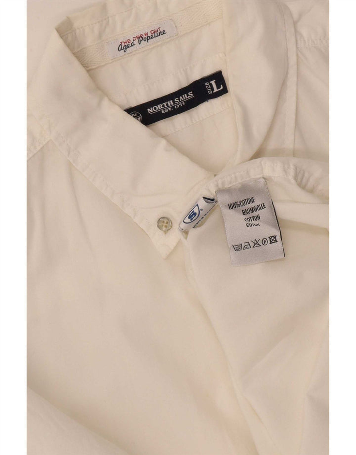 Camisa masculina de manga curta North Sails grande algodão branco