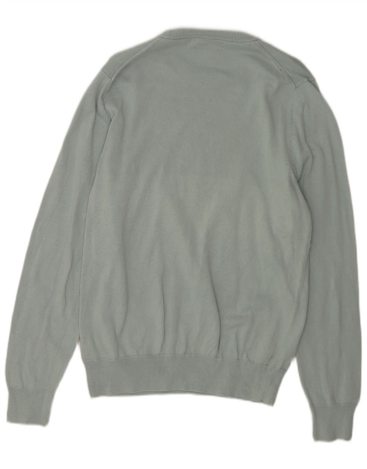 Suéter masculino Marks & Spencer com gola redonda, algodão azul médio