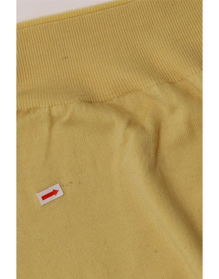 Suéter masculino vintage com gola redonda, amarelo médio