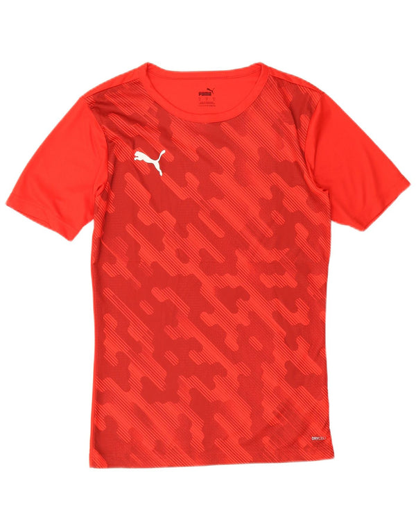 Puma Mens T-Shirt Top Pequeno Geométrico Vermelho